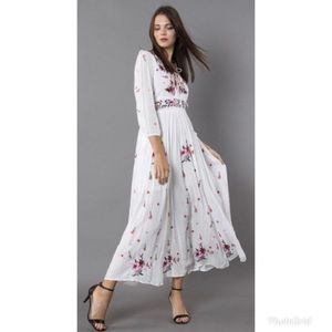 Wondrous Floral Embroidered Maxi Dress